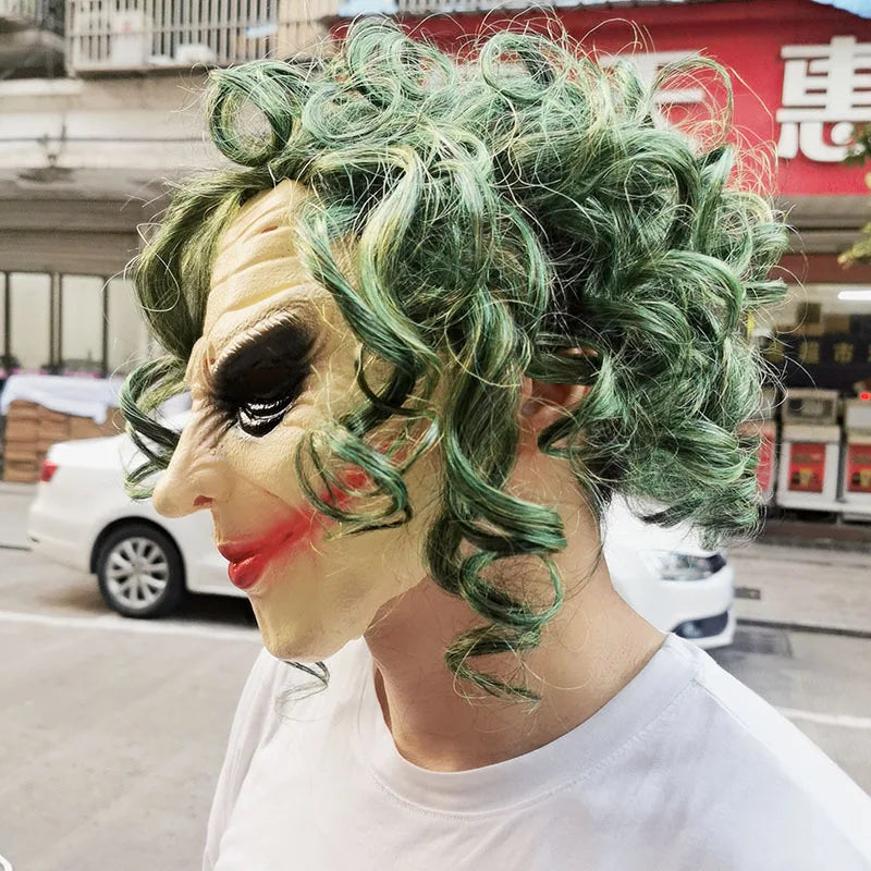 The Dark Knight Joker Cosplay Mask Halloween Party Unisex Adult Latex Mask Head Cover Party Performance Stage Props
