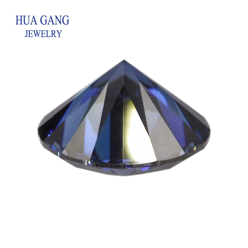 Royal Blue Color Loose Moissanite Stone Sapphire Gemstone 0.5~3ct Round Beads VVS1 Excellent Cut Test Positive Diamonds