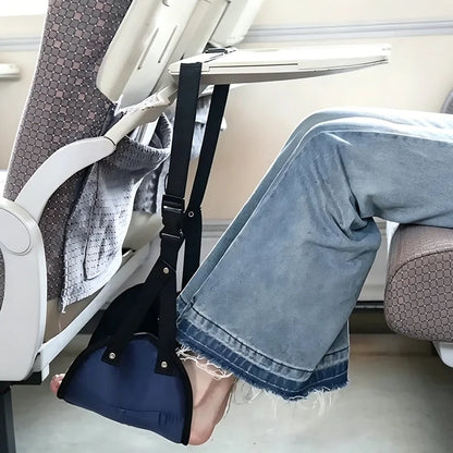 Airplane Footrest With Adjustable Strap, Portable Hammock Leg Rest, Perfect Travel Accessories