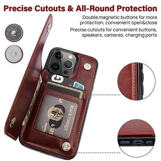 Leather Case For Apple iPhone Wallet Card Slot Flip