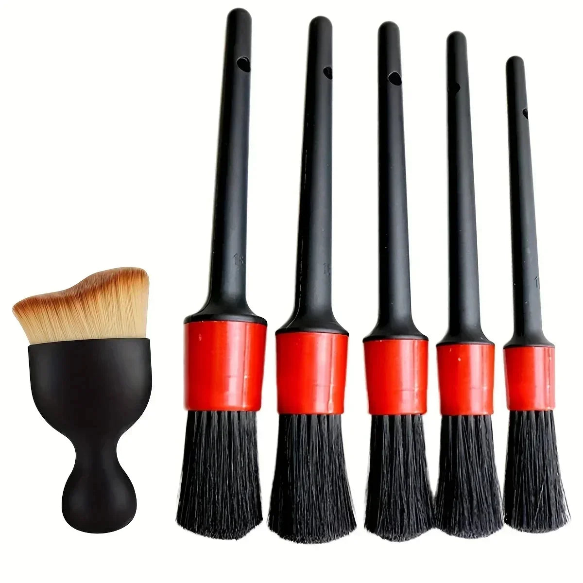 6Pcs Car Wash Care Detailing Brush Set, for Cleaning Wheels, Dashboards, Vents and More, Car Cleaning Brushes, Car Accessories