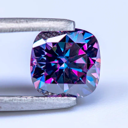 Moissanite Diamond Imperial Purple Cushion Cut Lab Gemstone