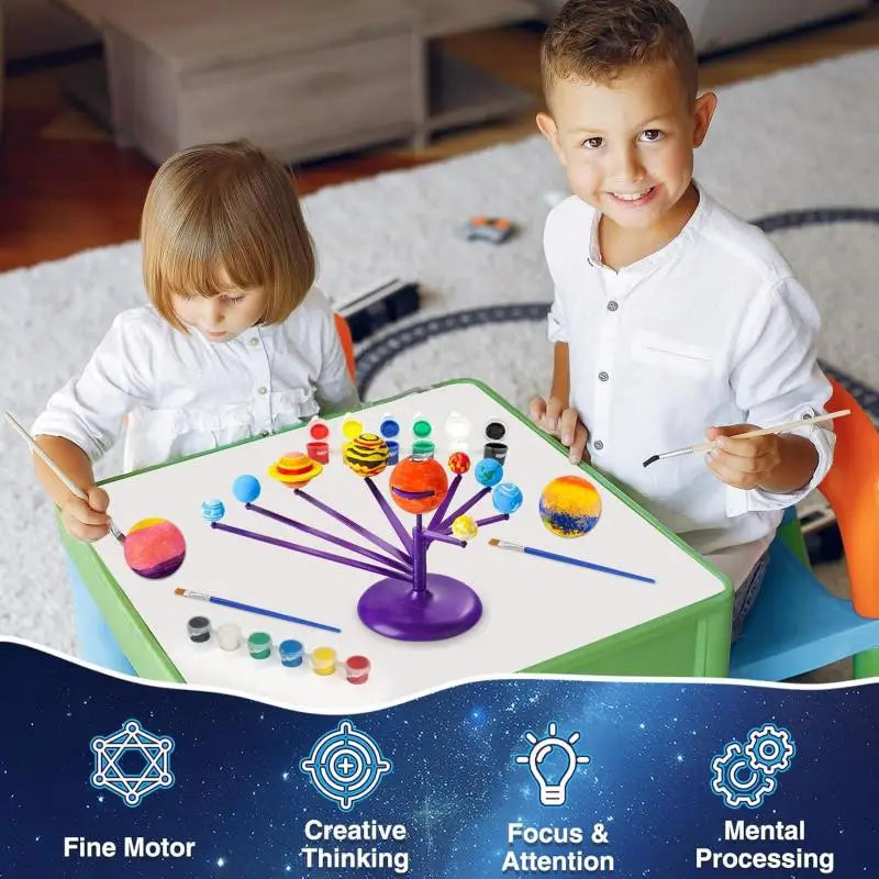 Kids Solar System Model Kit Planet Ages 6+ (Includes Paint & Brush)