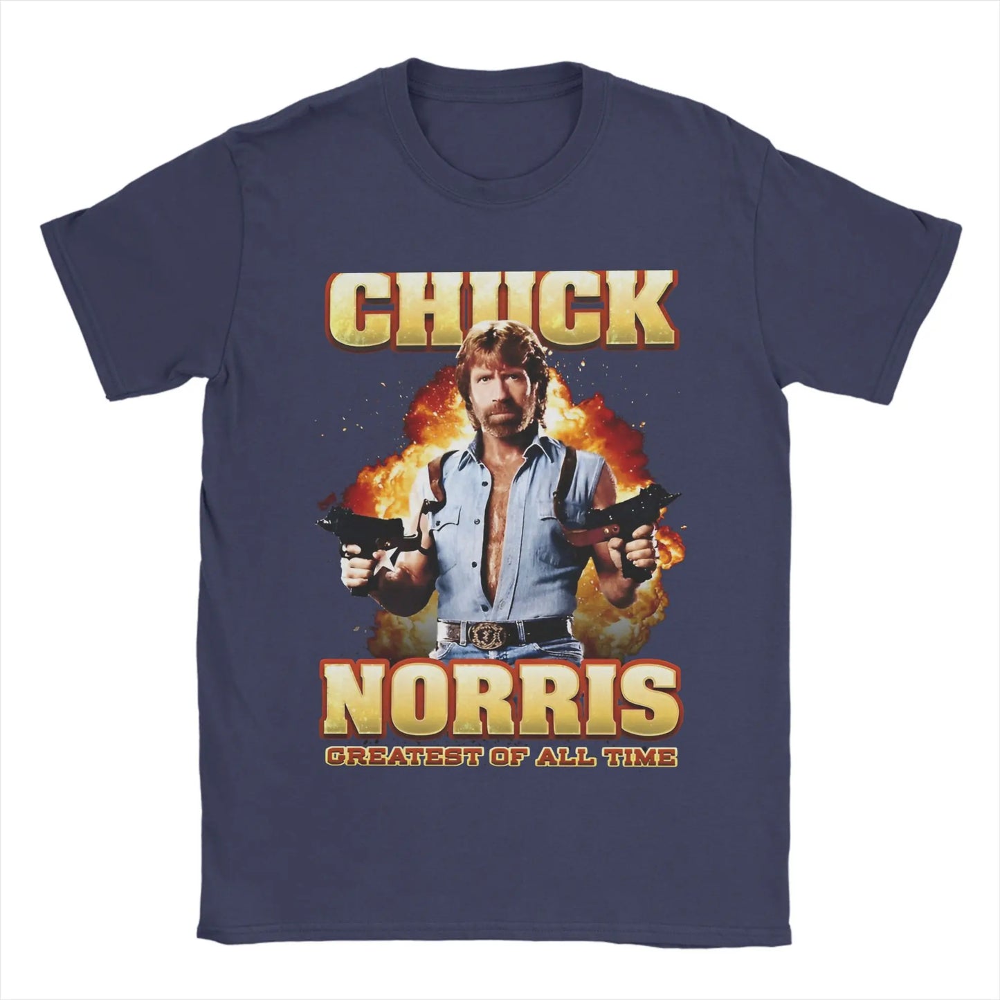 Men Women Printed Chuck Norris Greatest of all Time T Shirt Tee Pure Cotton  T-shirts Clothes