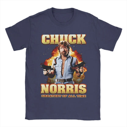 Men Women Printed Chuck Norris Greatest of all Time T Shirt Tee Pure Cotton  T-shirts Clothes