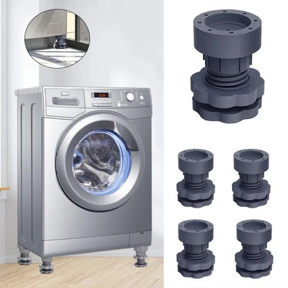4pc Universal Adjustable Height Washing Machine Foot Pads Silent Skid Raiser Mat Washing Machine Support Dampers Stand Furniture