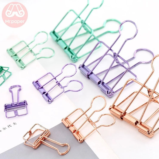 10 Pcs Colors Gold Sliver Rose Green Purple Binder Clips Large Binder Clips