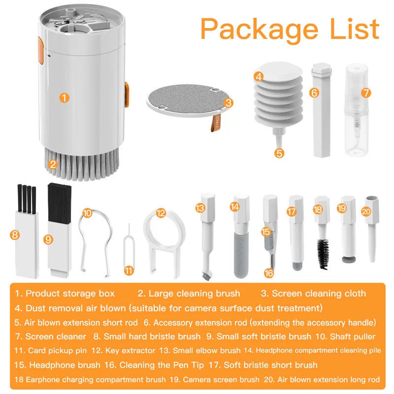 20 in 1 / 8 in 1 Digital Camera Headset Mobile Phone Laptop Keyboard Cleaning Tool Set Cleaning Brush Clean Pen for Airpods Pro