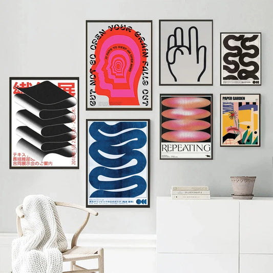Vintage Black Snake Abstract Posters Wall Art Canvas Painting for Home Decor