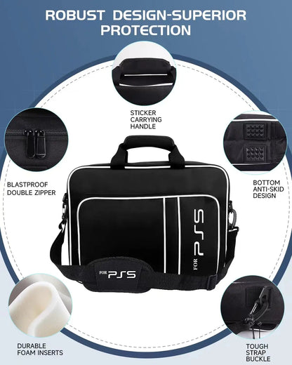 PS5 Travel Case Protective Bag Controllers Game Cards Headset NEW