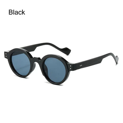 Round Sunglasses Men Punk Double Color Shades UV400 Retro Rivets Decoration Women Trending Sun Glasses Clear Lens Frame
