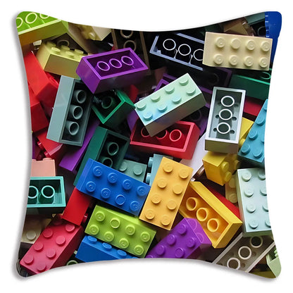 Cool For Legos Game Pillow Covers Cartoon Sofa Decorative Home Double-sided Printing Short Plush Cute Cushion Cover