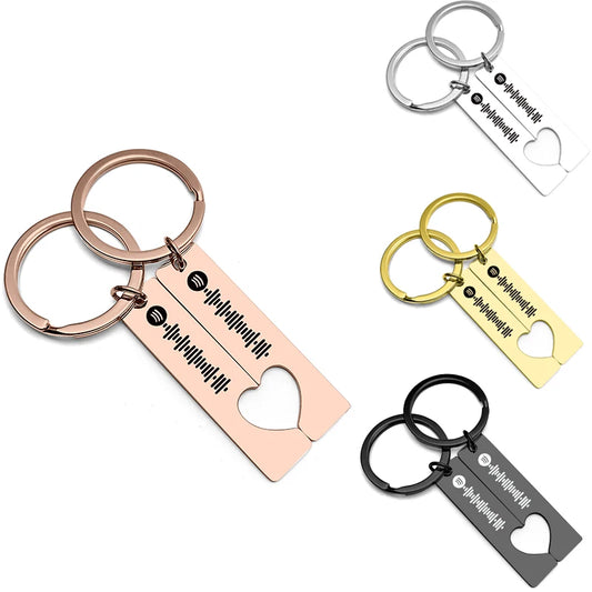 Personlized Couple Music Spotify Code Keychains