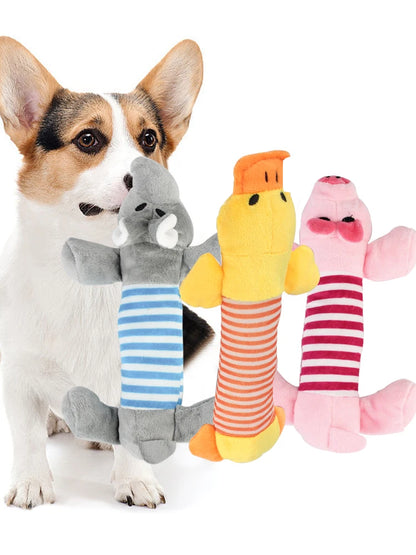 Dog Fleece Toys Squeak Chew Sound Dolls Pet Funny Plush Toys