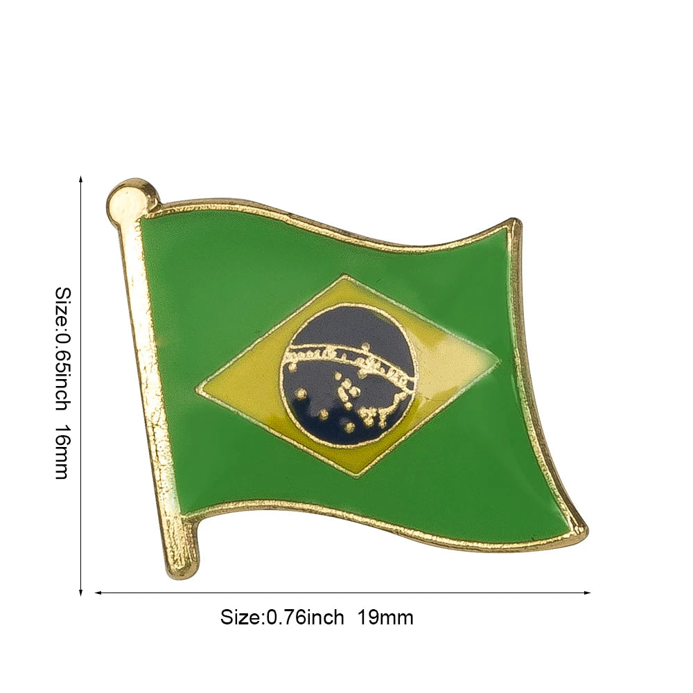 Brazil Flag Badge Brooch Natinal Lapel Pins Flag Lapel Pins Country Flag Badge