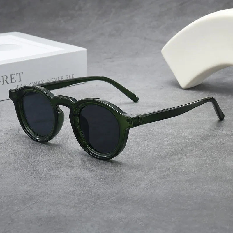 Small Frame Round Frame Uv Sunglasses Retro Sunglasses Cross-Border Sunglasses For Men'S Fashion Travel Accessory Outdoor Use