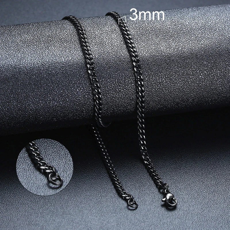 Cuban Chain Necklace Unisex Stainless Steel Solid Metal Jewellry GIFT