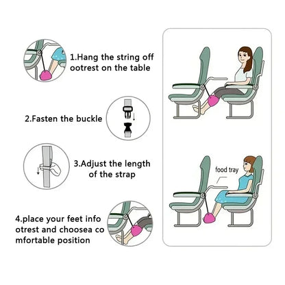 Portable Airplane Foot Rest Hammock – Adjustable Travel Footrest for Flights, Lightweight & Foldable Leg Support
