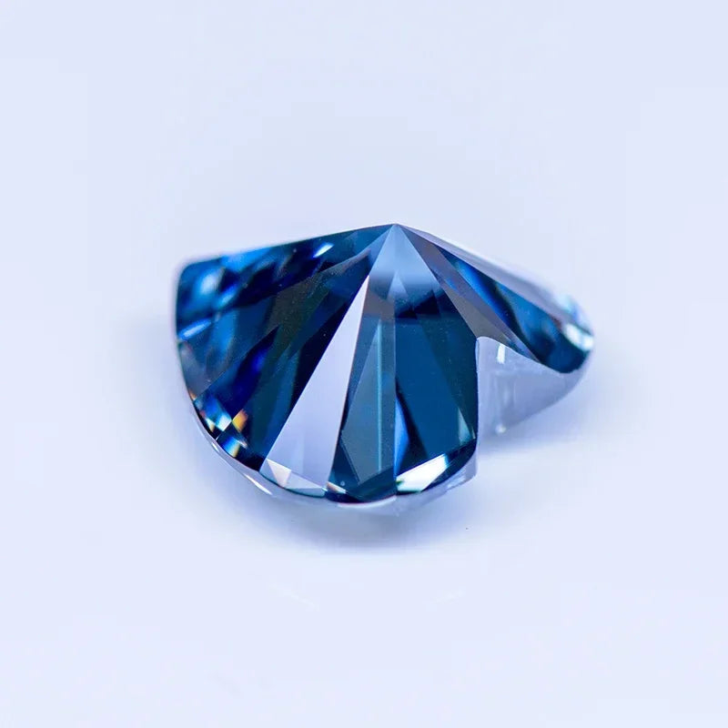 RARE Moissanite Stone Heart Shape Royal Blue With GRA Certificate