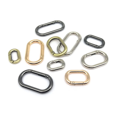 HZYUEGOU Oval Spring O Ring Openable Leather Bag Handbag Strap Buckle Connect Pendant Key Dog Chain Snap Clasp Clip Carabiner