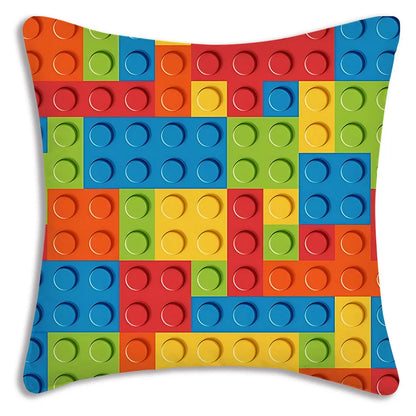 Cool For Legos Game Pillow Covers Cartoon Sofa Decorative Home Double-sided Printing Short Plush Cute Cushion Cover