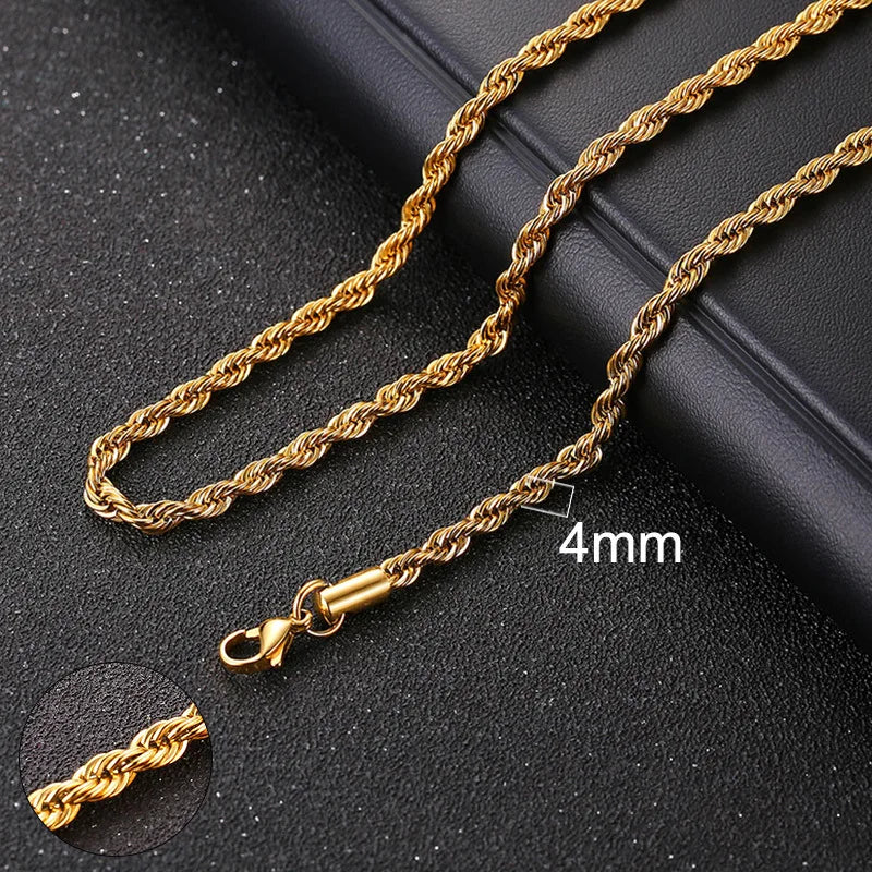 Cuban Chain Necklace Unisex Stainless Steel Solid Metal Jewellry GIFT