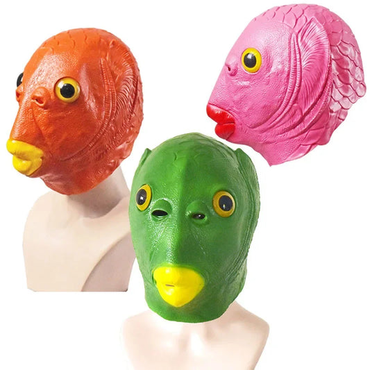 Mask Adult Party Fish Head Mask Headdress Head Fish Animal Latex