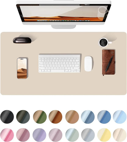 Mouse Pad Office Desk Mat Leather Desk Pad Protector Non-Slip PU Leather Desk Blotter