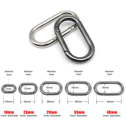 HZYUEGOU Oval Spring O Ring Openable Leather Bag Handbag Strap Buckle Connect Pendant Key Dog Chain Snap Clasp Clip Carabiner