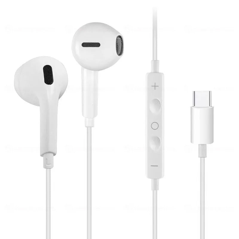 Earphones Type-C Earbuds Apple Lightning Headphones Iphone Samsung