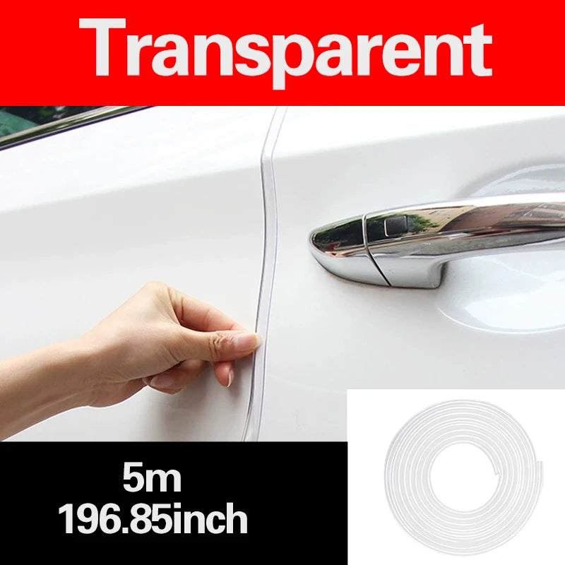 Car Door Edge Guards, 16ft Clear Chrome Universal U Shape Rubber Sealed Door Edge Protection Fit for Most Car