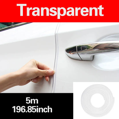 Car Door Edge Guards, 16ft Clear Chrome Universal U Shape Rubber Sealed Door Edge Protection Fit for Most Car