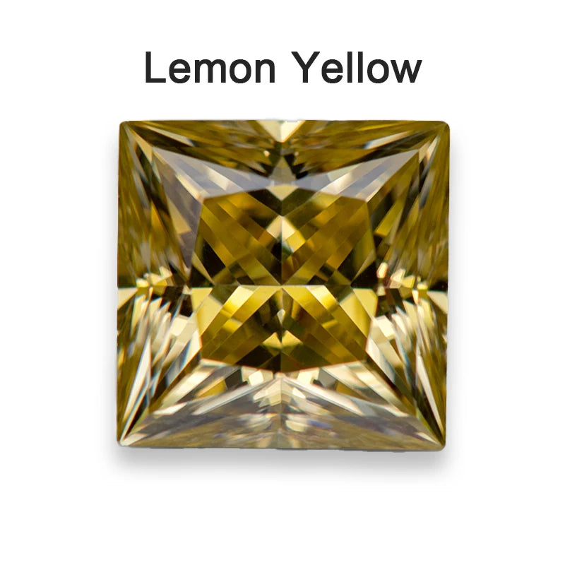 Moissanite Loose Stone VVS1 Princess Cut Charms Jewelry Making with Certificate