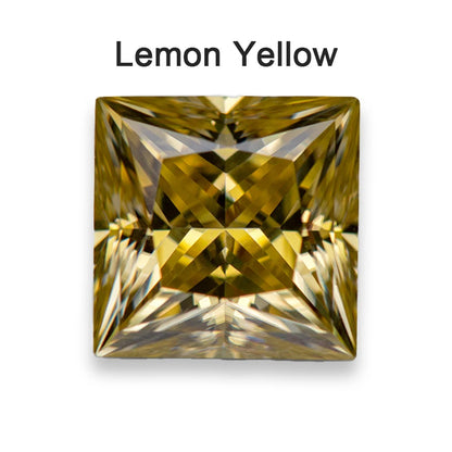 Moissanite Loose Stone VVS1 Princess Cut Charms Jewelry Making with Certificate