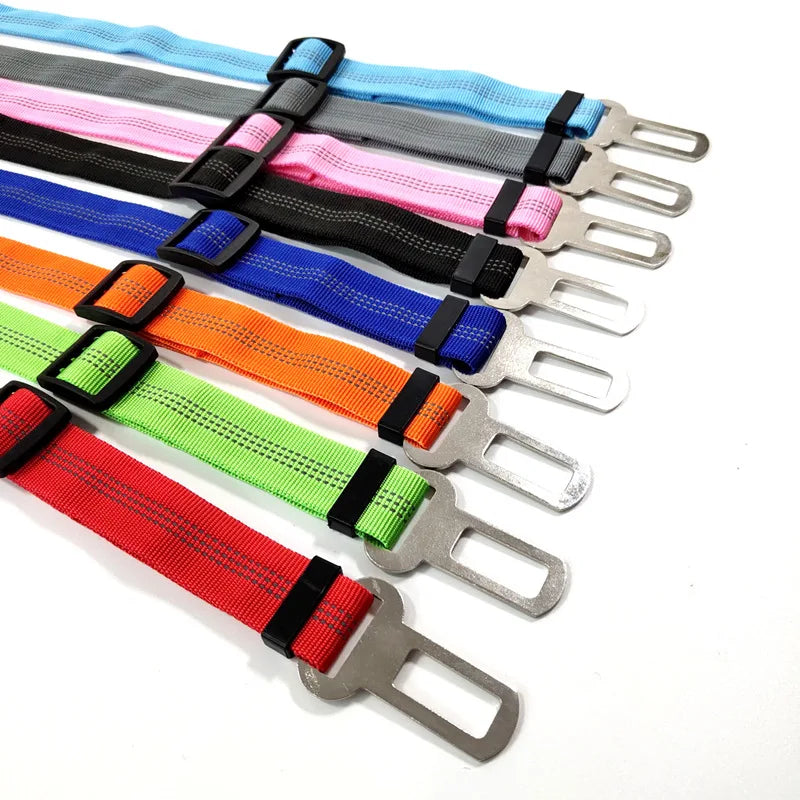 Pet Dog Seat Belt Adjustable Travel Car Safety Harnesses Lead Restraint Reflective Strap
