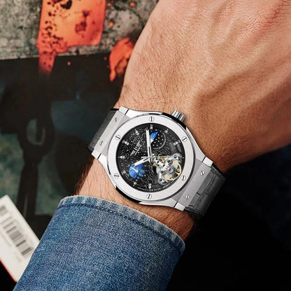 UNIVERSE Wristwatch Men's Blue Dial & Leather Bracelet LUX25