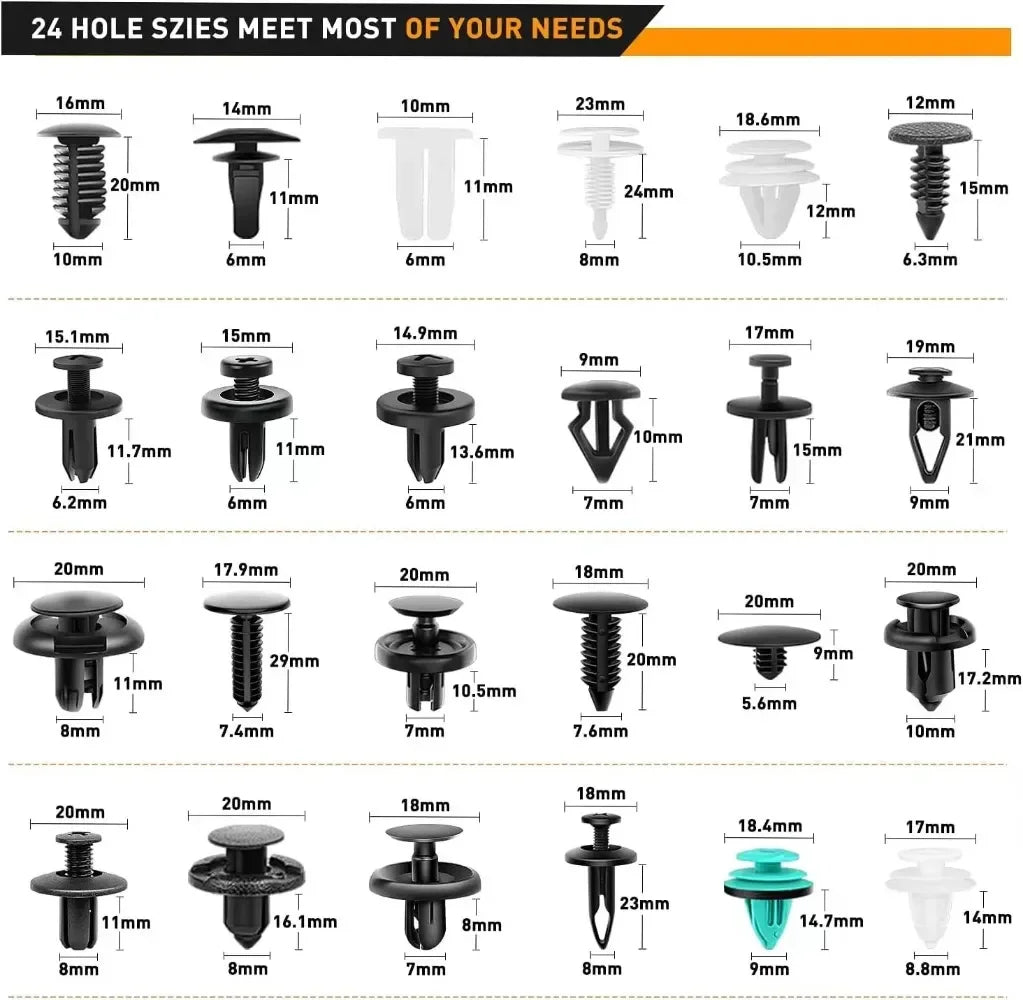 925Pcs Car Fastener Clip Rivet Plastic Auto Body Push Repair