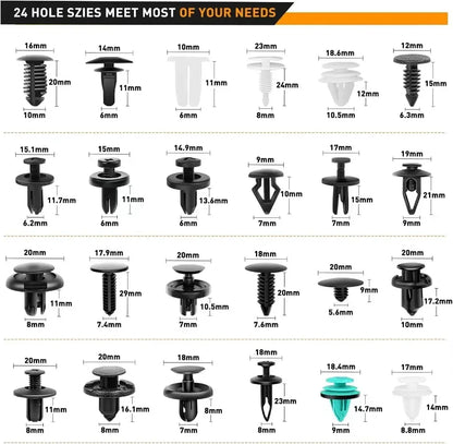 925Pcs Car Fastener Clip Rivet Plastic Auto Body Push Repair