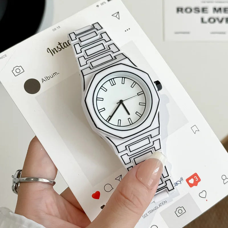 Men's and women's casual, simple and fashionable silicone strap, quartz watch