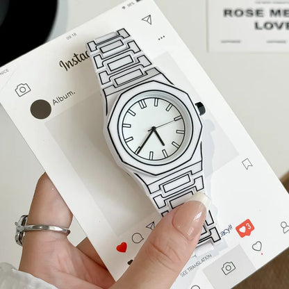 Men's and women's casual, simple and fashionable silicone strap, quartz watch