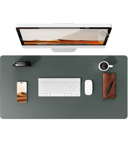 Mouse Pad Office Desk Mat Leather Desk Pad Protector Non-Slip PU Leather Desk Blotter
