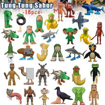 Brainrot Tung Sahur Figure Toy Tralalero Tralala Figures Bombardino Crocodilo Shimpanzini Bananini Toys