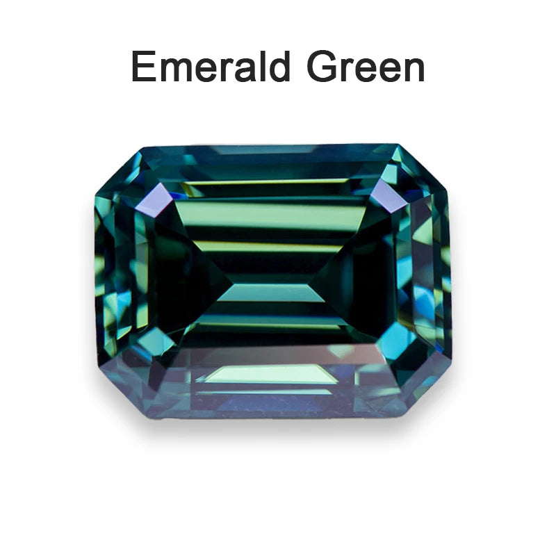 Moissanite Loose Stone VVS1 Emerald Cut Beads Jewelry Making with Certificate