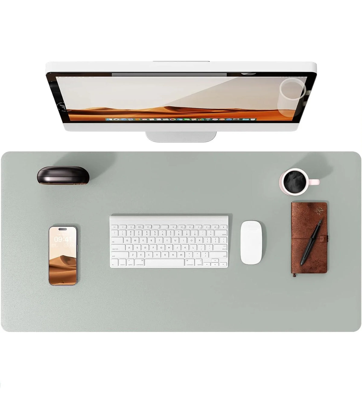 Mouse Pad Office Desk Mat Leather Desk Pad Protector Non-Slip PU Leather Desk Blotter