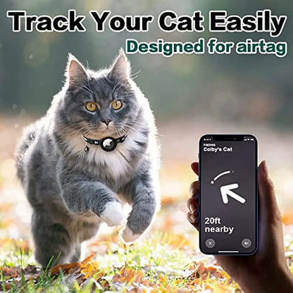 Airtag Cat Collar Breakaway Kitten Collar with Apple Air Tag Holder