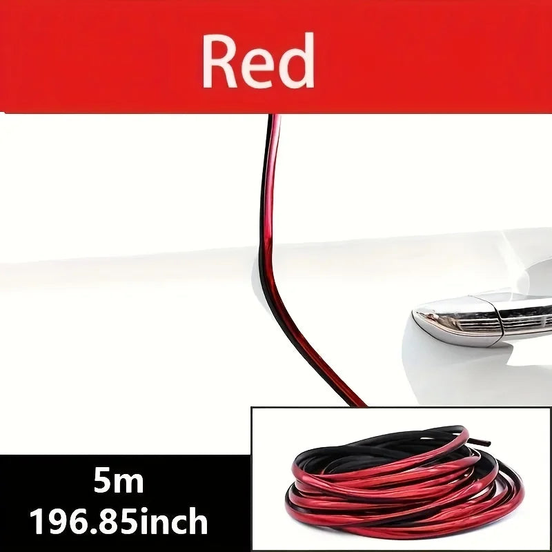 Car Door Edge Guards, 16ft Clear Chrome Universal U Shape Rubber Sealed Door Edge Protection Fit for Most Car