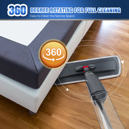 DayPlus 360° Spray Mop with 3 Microfibre Pads and Window Scraper NEW