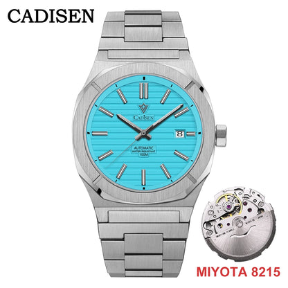 CADISEN Blue Diver Man Watch Sapphire 8215 Automatic Mechanical Watches 10Bar