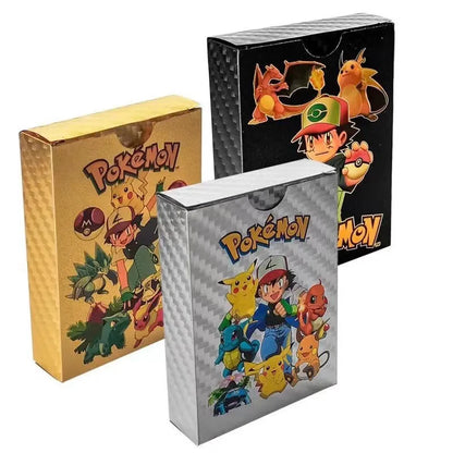 55PCS Pokemon Cards Vmax GX Gold Foil Flash Box English