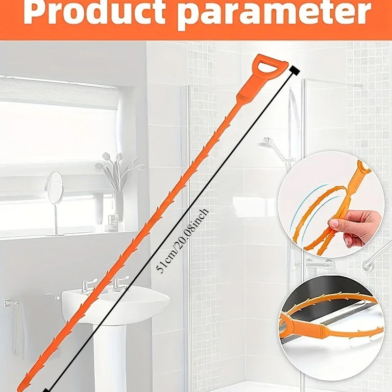 3PCS Drainage Blockage Remover Shower Clean The Sink Snake Bathroom Accessories